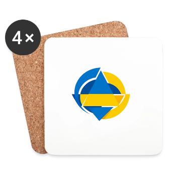 Ukraine Design Ukraine Flag Sunflower Wheat Map - Coasters (set of 4) - white - Front