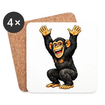 Affe - Untersetzer (4er-Set) - Weiß - Vorne