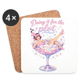 Doing it for the plot | Vintage Flapper Pastell - Untersetzer (4er-Set) - Weiß - Vorne