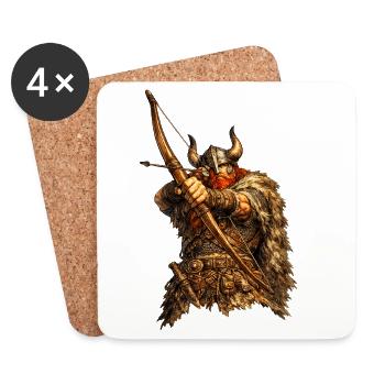 Viking Archer - Coasters (set of 4) - white - Front