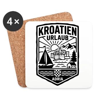 Kroatien Urlaub - Untersetzer (4er-Set) - Weiß - Vorne