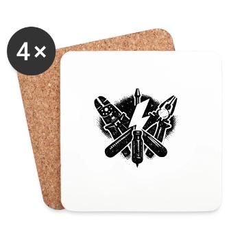 Electrician Tools Power Technology Design - Coasters (set of 4) - white - Front