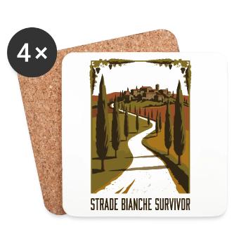 Strade Bianche Survivor Bike Tee - Coasters (set of 4) - white - Front