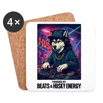 DJ Husky : Propulsé par Beats & Husky Energy - Dessous de verre (lot de 4) - blanc - Devant