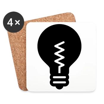 Licht, Strom, Glühbirne, Innovation - Untersetzer (4er-Set) - Weiß - Vorne