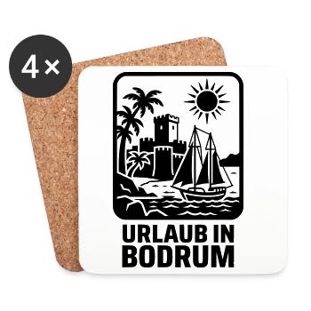Bodrum Türkei Urlaub - Untersetzer (4er-Set) - Weiß - Vorne