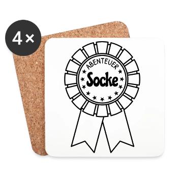Abenteuer Socke - Untersetzer (4er-Set) - Weiß - Vorne