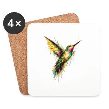 Wild Geometry Kolibris - Untersetzer (4er-Set) - Weiß - Vorne