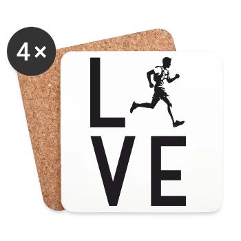 Ich liebe Trailrunning - Untersetzer (4er-Set) - Weiß - Vorne