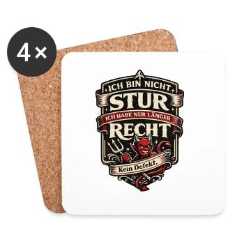 Nicht stur, ich hab länger Recht - Untersetzer (4er-Set) - Weiß - Vorne