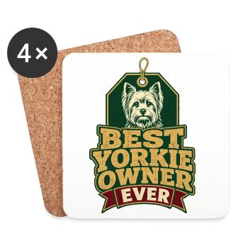 Yorkshire Terrier Amoureux des chiens, meilleur propriétaire de Yorkie Eve - Dessous de verre (lot de 4) - blanc - Devant