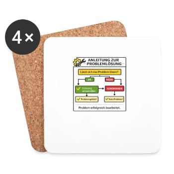 Anleitung Problemlösung Flowchart - Untersetzer (4er-Set) - Weiß - Vorne