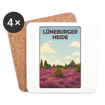 Lüneburger Heide - Untersetzer (4er-Set) - Weiß - Vorne