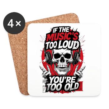 Cadeau drôle pour amateurs de musique rock n roll - Dessous de verre (lot de 4) - blanc - Devant