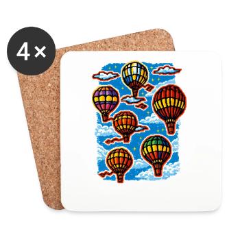 Parade du ciel vibrant en ballon - Dessous de verre (lot de 4) - blanc - Devant