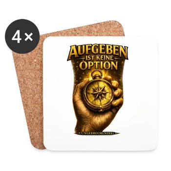 Aufgeben ist keine Option/ Kompass - Untersetzer (4er-Set) - Weiß - Vorne