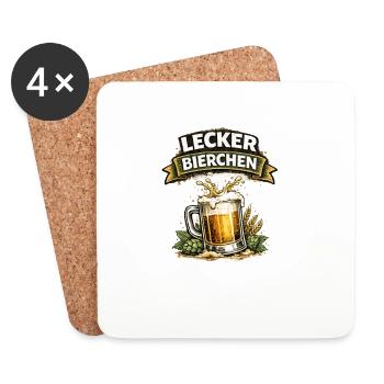 Yummy Beer Mug Logo - Coasters (set of 4) - white - Front