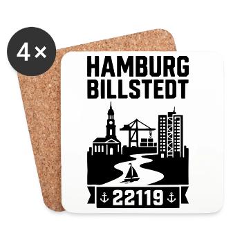 Hamburg Billstedt - Untersetzer (4er-Set) - Weiß - Vorne
