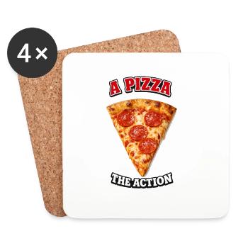 Pizza the Action - Coasters (set of 4) - white - Front