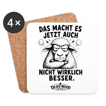 Genervtes Schaf Sarkasmus Humor Lustiger Spruch - Untersetzer (4er-Set) - Weiß - Vorne