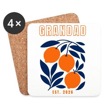 Grandad Grandfather 2026 - Coasters (set of 4) - white - Front