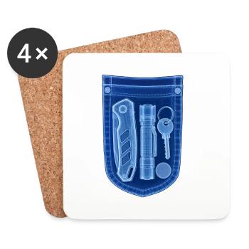 Motif de bouclier d’outil à rayons X - Dessous de verre (lot de 4) - blanc - Devant