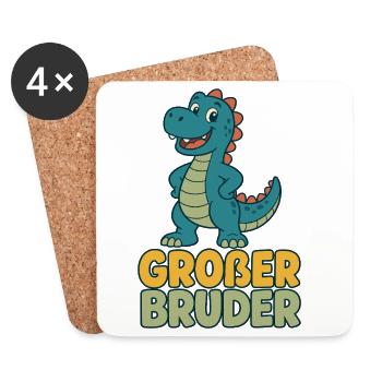 Großer Bruder Dinosaurier - Untersetzer (4er-Set) - Weiß - Vorne