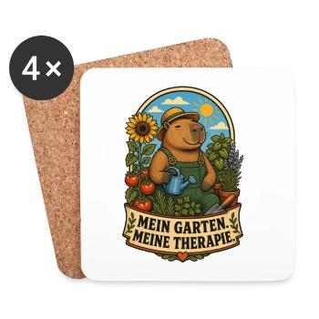 Mein Garten, meine Therapie - Untersetzer (4er-Set) - Weiß - Vorne