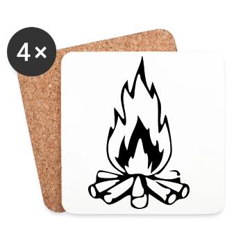 Fire Campfire Gift - Coasters (set of 4) - white - Front