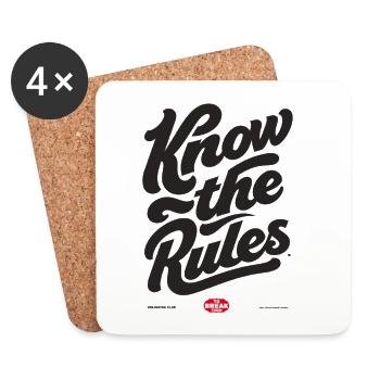 Know the Rules - Coasters (set of 4) - white - Front