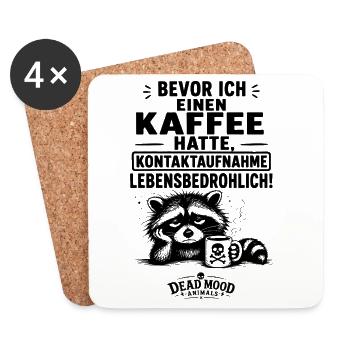 Lustiger Kaffee Spruch | Büro Humor | Geschenk - Untersetzer (4er-Set) - Weiß - Vorne