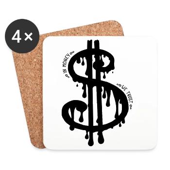 dollar slave - Dessous de verre (lot de 4) - blanc - Devant