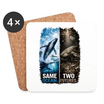 Same Ocean. Two Futures. – Humpback whale - Coasters (set of 4) - white - Front