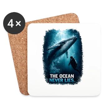 The Ocean Never Lies - Der Ozean Lügt Niemals - Coasters (set of 4) - white - Front