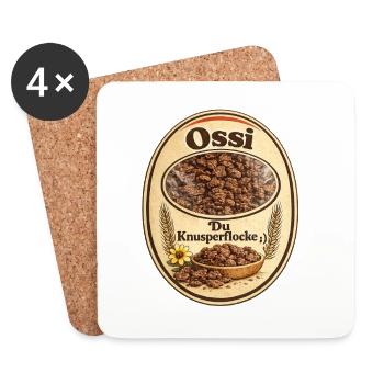 Ossi Knusperflocken Label - Untersetzer (4er-Set) - Weiß - Vorne