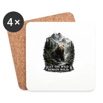 Grizzli – Nature sauvage et conservation de la nature - Dessous de verre (lot de 4) - blanc - Devant