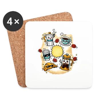 Cosmos du café de la joie matinale - Dessous de verre (lot de 4) - blanc - Devant
