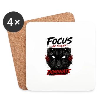 Schwarzer Panther Be Silent Dominate - Coasters (set of 4) - white - Front