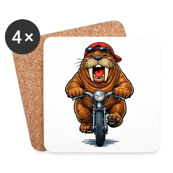 Walrus sporty - Coasters (set of 4) - white - Front