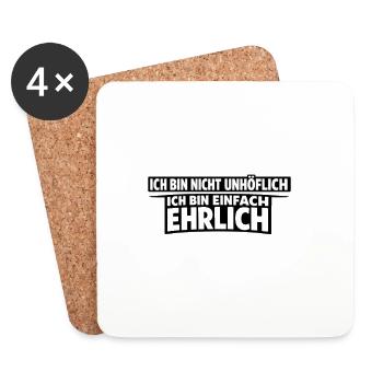 Ich bin nicht unhöflich – ich bin ehrlich Spruch - Untersetzer (4er-Set) - Weiß - Vorne