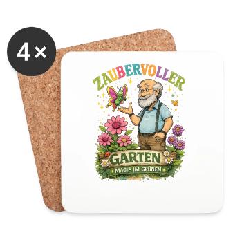 Zauberhafter Gartenzauber - Untersetzer (4er-Set) - Weiß - Vorne