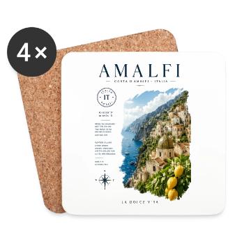 Amalfi Küsten - La Dolce Vita - Untersetzer (4er-Set) - Weiß - Vorne