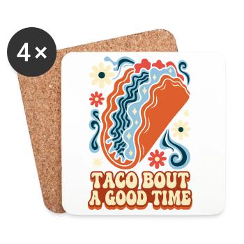 Taco Bout A Good Time Retro Taco - Untersetzer (4er-Set) - Weiß - Vorne
