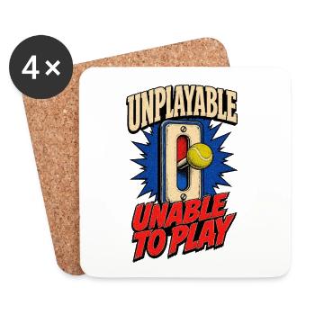 Unplayable – Unable to Play  - Untersetzer (4er-Set) - Weiß - Vorne