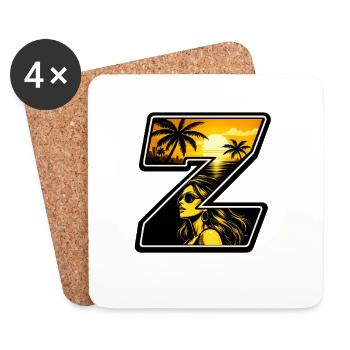  Sonnenuntergang Vibe Zoopy - Untersetzer (4er-Set) - Weiß - Vorne