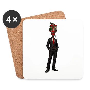 Surreales Anzugportrait mit Farbmaske - Untersetzer (4er-Set) - Weiß - Vorne