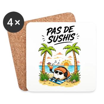 PAS DE SUSHIS - Dessous de verre (lot de 4) - blanc - Devant