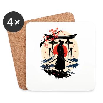 Der Weg des Samurai - Untersetzer (4er-Set) - Weiß - Vorne