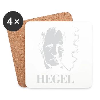 Hegel-Porträt - Untersetzer (4er-Set) - Weiß - Vorne