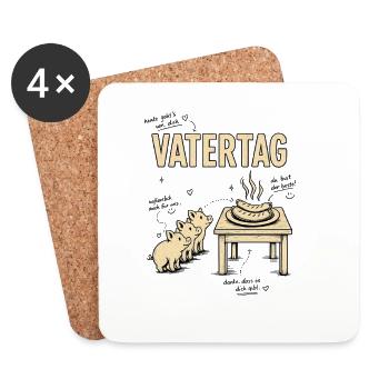 Vatertag – Grillträume - Untersetzer (4er-Set) - Weiß - Vorne
